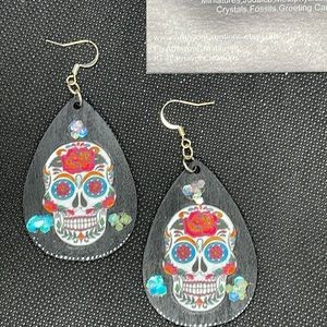Day of the dead sugar skull earrings